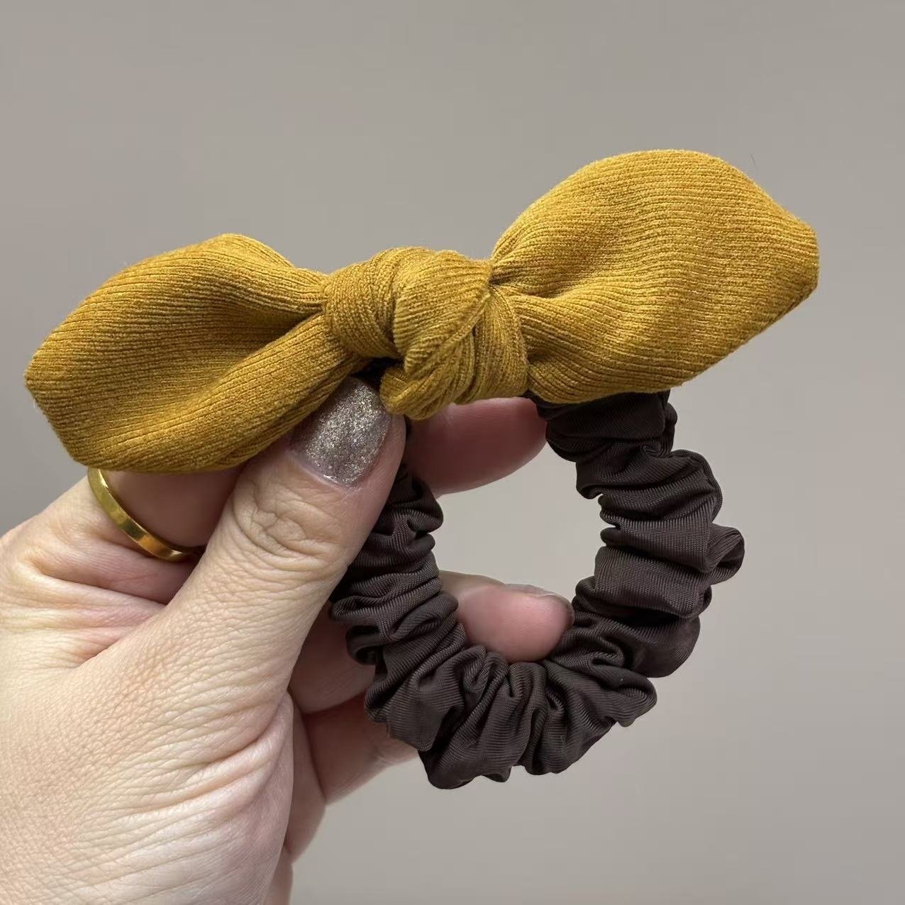 Women's Versatile Cotton Hair Scrunchies Ditsy Floral & Solid Color