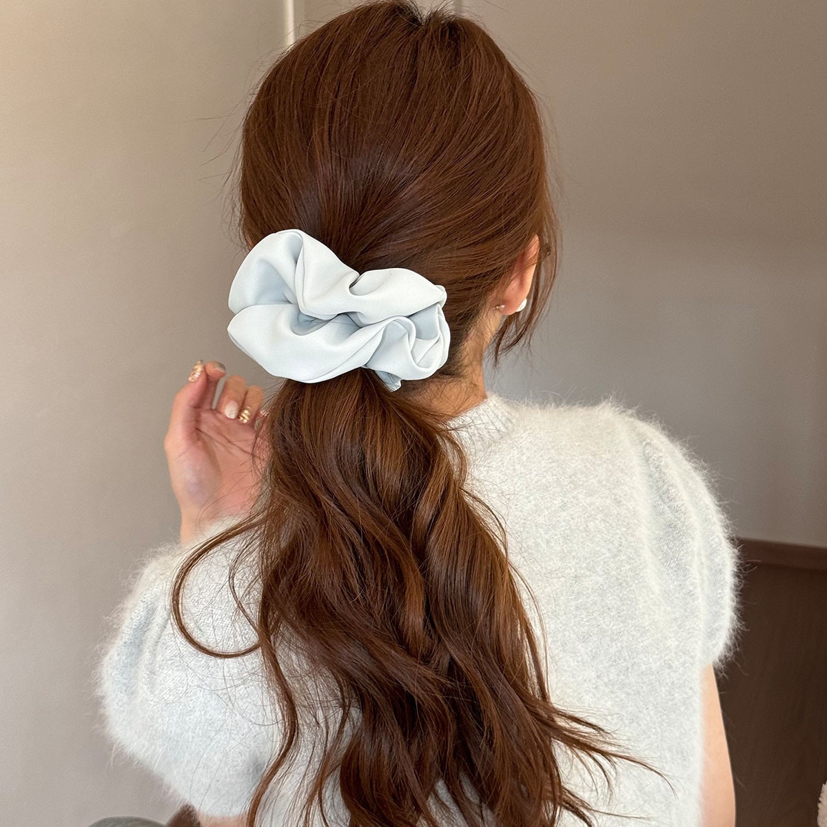 Women's Elegant French Satin Headband Solid Color Silk Hair Accessory