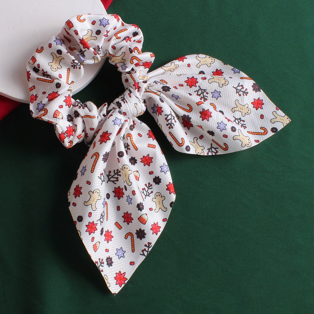 Women's Festive Plaid Scrunchies Cute Christmas Cloth Hair Ties