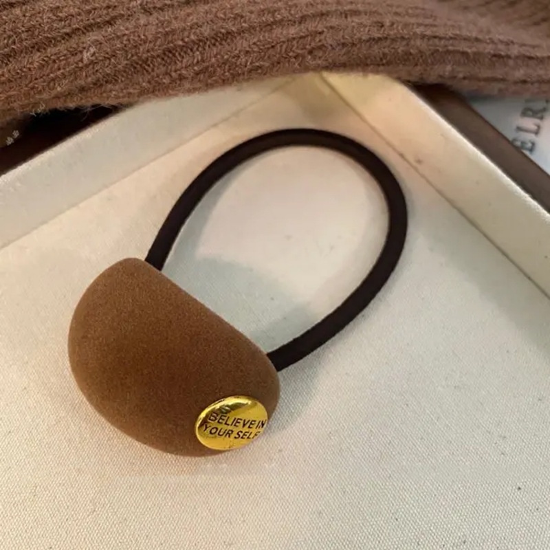 Women's Velvet Round Arc Bun Hair Tie Elastic Ponytail Holder Solid Color