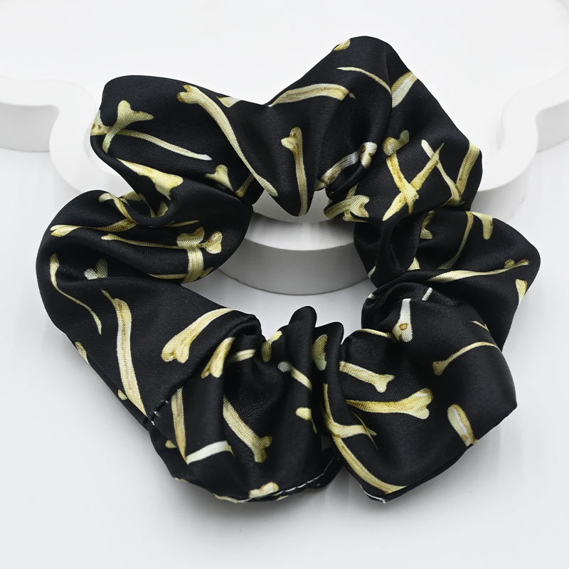 Women's Elastic Cloth Hair Scrunchie Cartoon Halloween Pumpkin Print