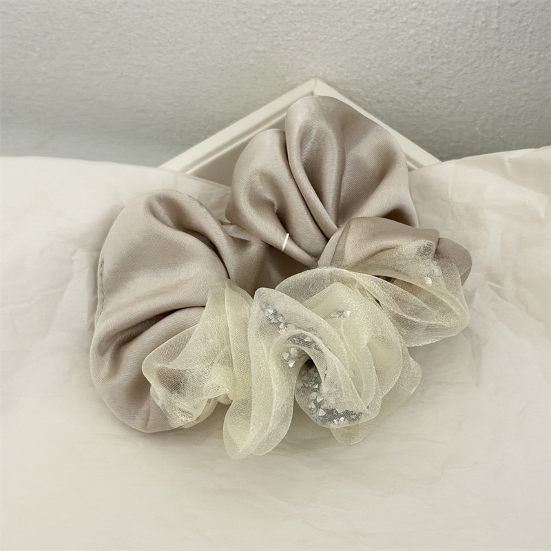 Women's Elegant Irregular Rhinestone Hair Tie, Chic Black Cloth Hair Band