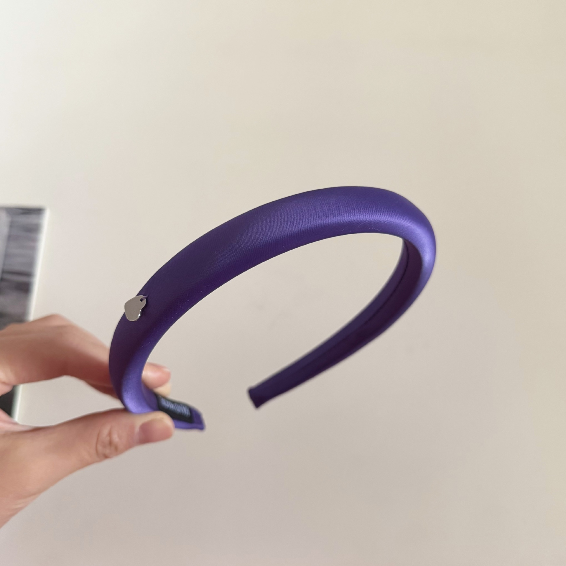 Women's Elegant Purple Heart Satin Hair Band - Simple Everyday Hair Tie