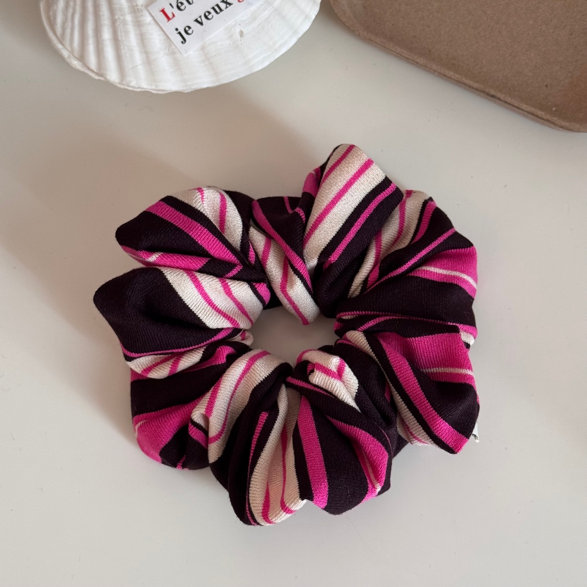 Women's Soft Cloth Hair Tie Stylish Daily Hair Accessory Multi-Color Striped