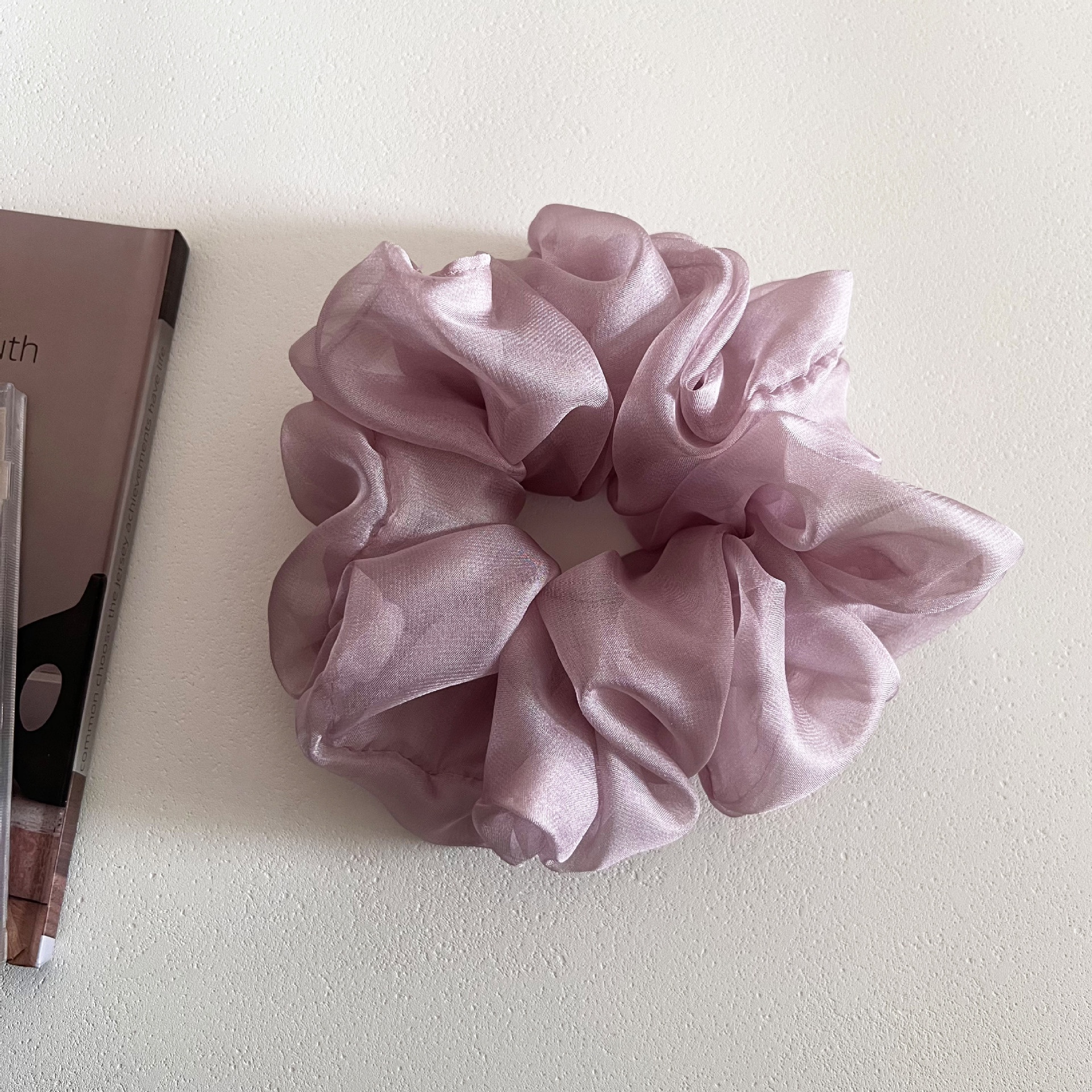 Women's Soft Mesh Loose Bun Hair Tie French Gauze Scrunchie Solid Color