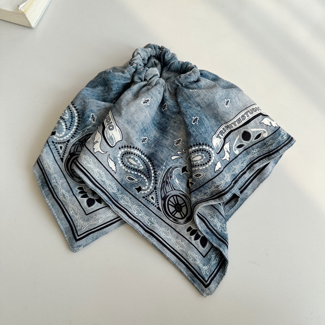 Women Hair Tie Retro Fabric Cashew Nut Flower Print Summer Hair Accessory