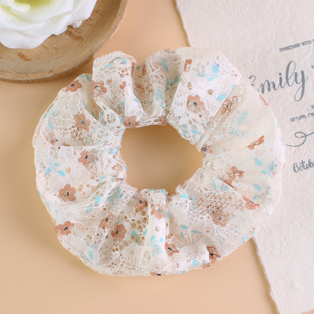 Women's French Style Soft Lace Hair Tie Daily Wear Ditsy Floral