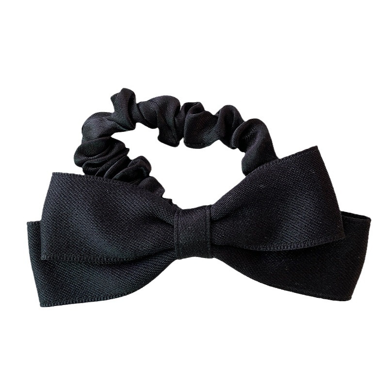 Women's Casual Satin Ballet Bowknot Scrunchie Hair Tie White Red Black