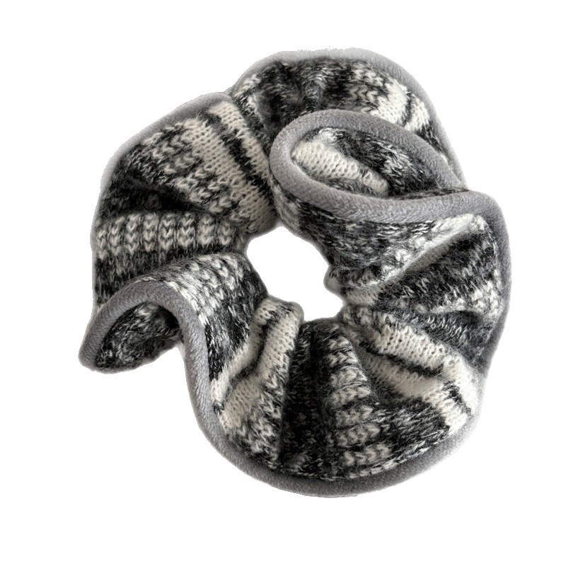 Women's Vintage Winter Knitted Wool Headband Striped Plaid Polka Dot