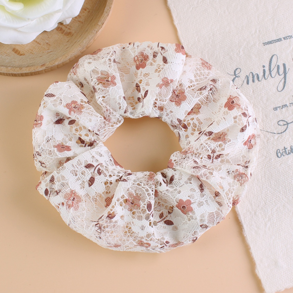 Women's French Style Soft Lace Hair Tie Daily Wear Ditsy Floral