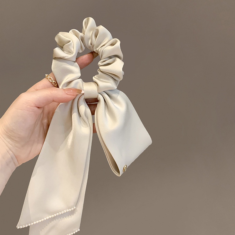 Women's Daily Elegant Pearl Bowknot Cloth Hair Tie Solid Color