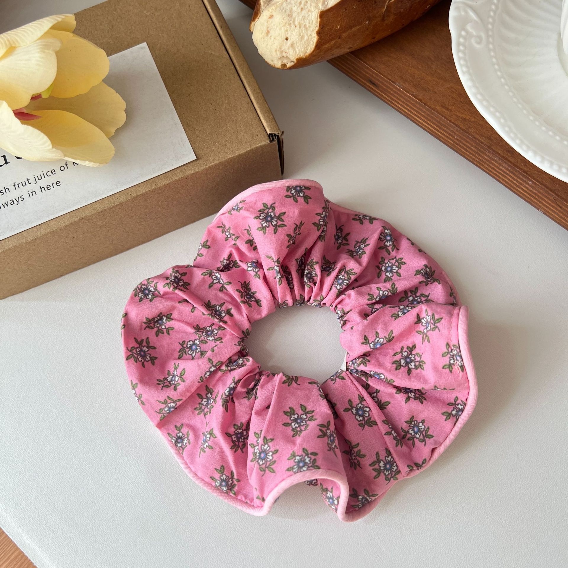 Women's Casual Cloth Bow Hair Tie High Elasticity Band Ditsy Floral Print