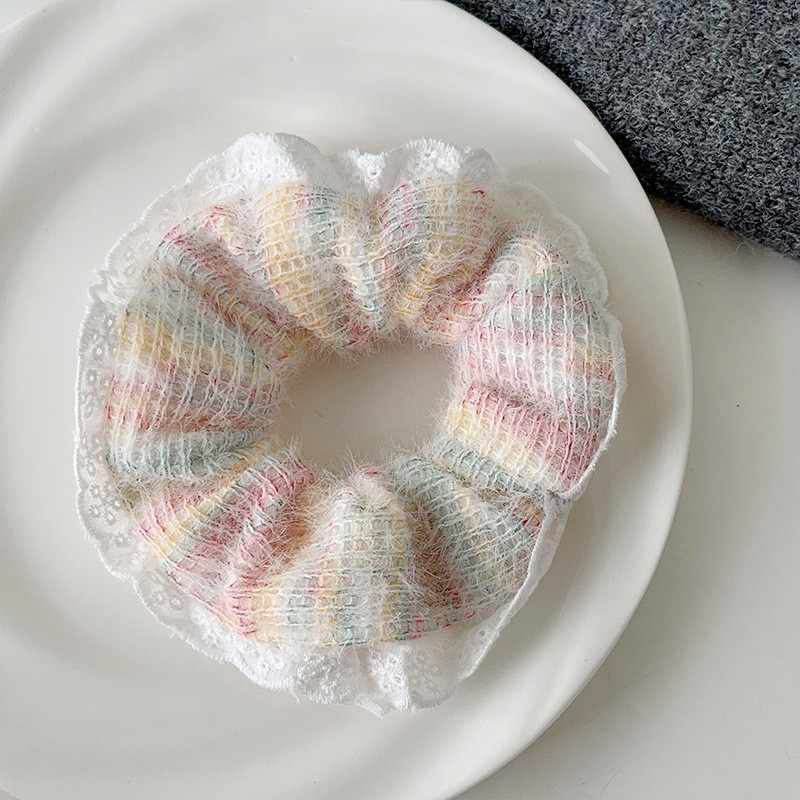 Women's Sweet Cloth Hair Tie for Holiday Street Solid Color Leopard