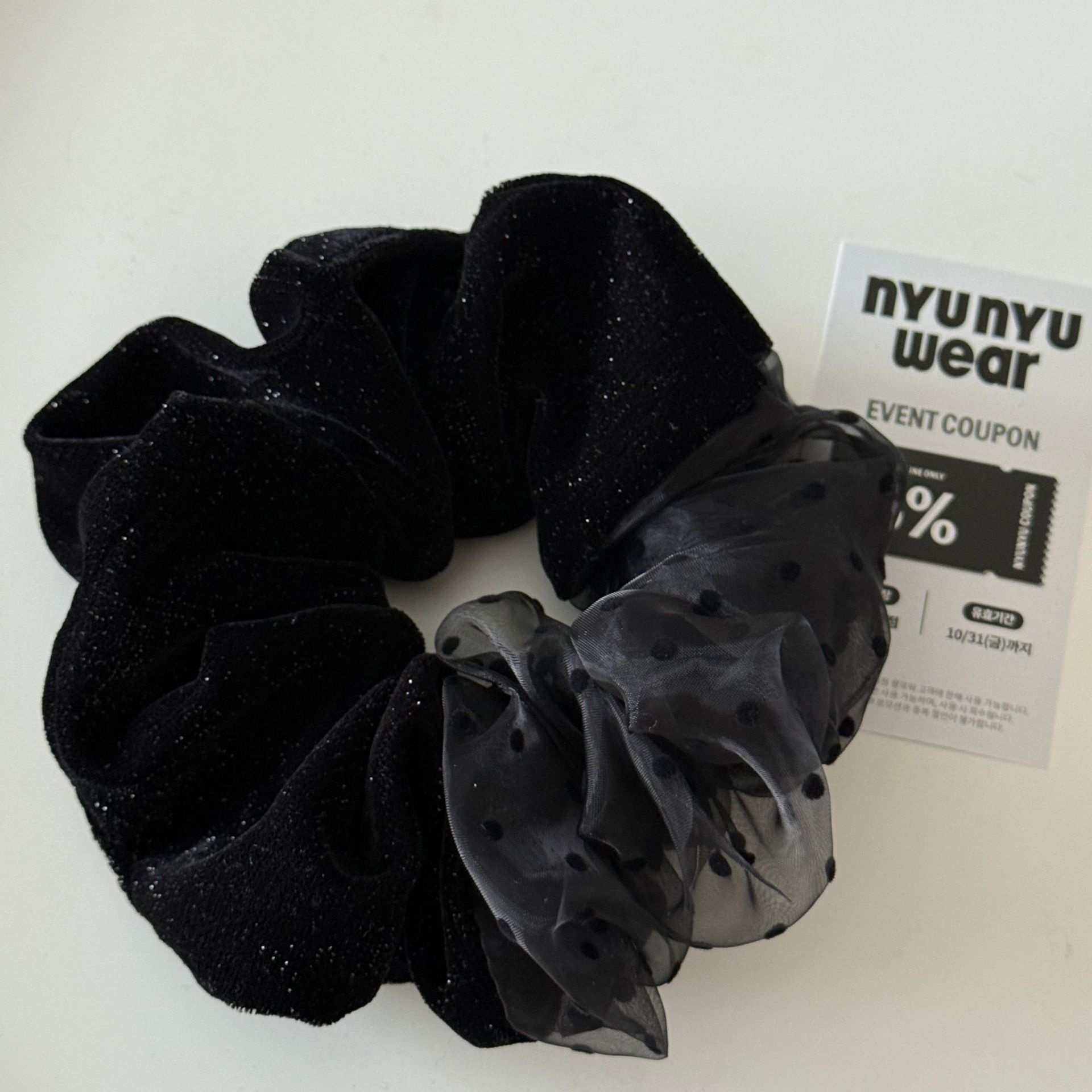 Women's Elegant Velvet Polka Dot Hair Tie Gradient Autumn Winter Scrunchie
