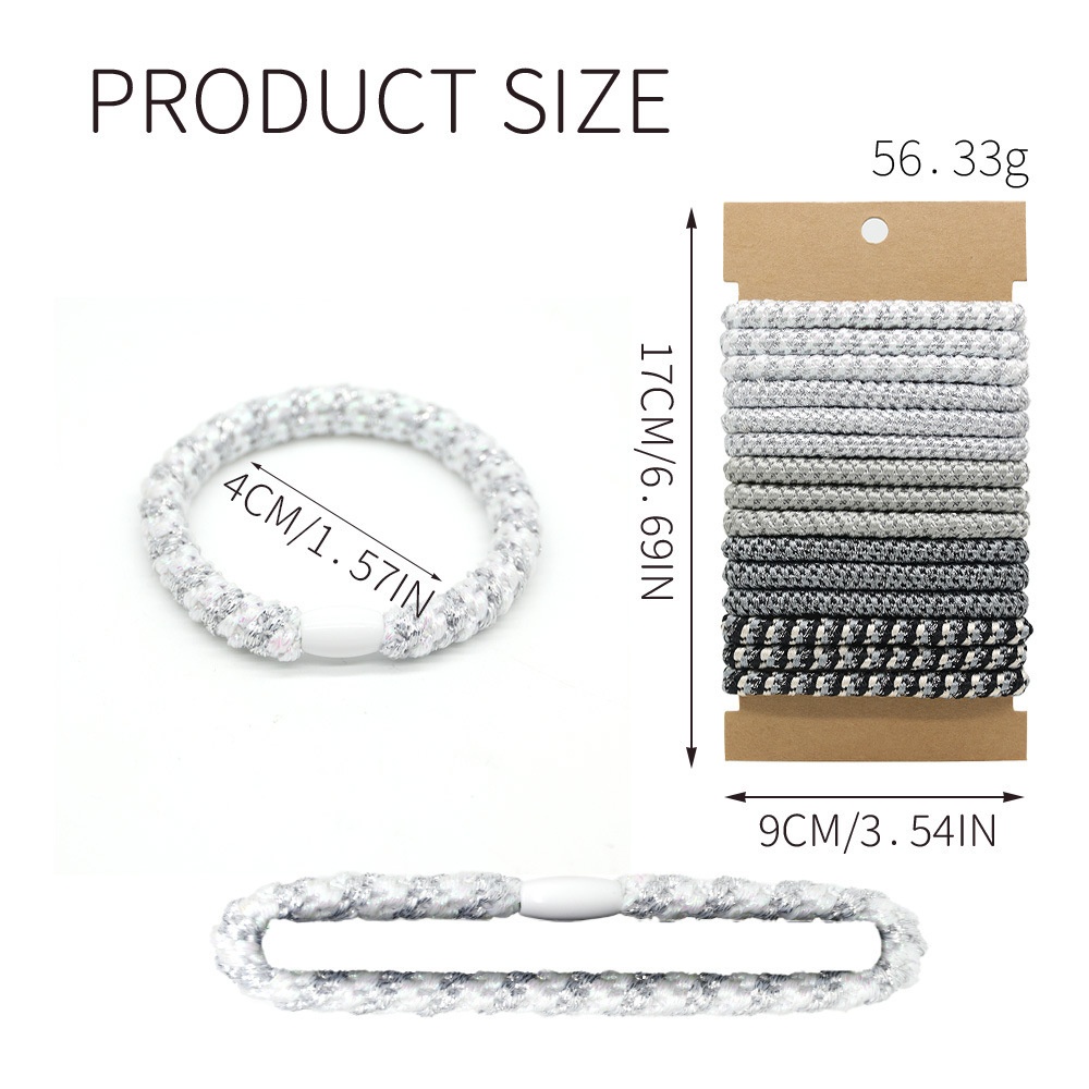 Women's Elastic Braided Ponytail Hair Ties Retro Embroidered Mesh