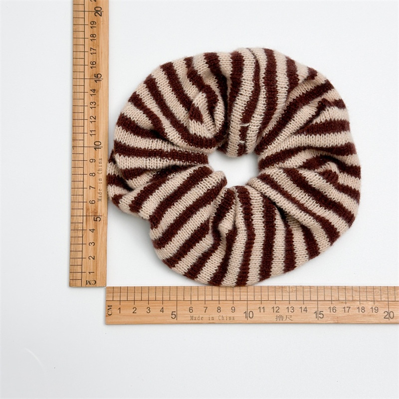 Girls Premium Knitted Cloth Hair Ties Winter Versatile Striped Bands