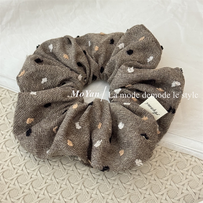 Women's Retro Fabric Ponytail Hair Ties Floral Embroidery Spot