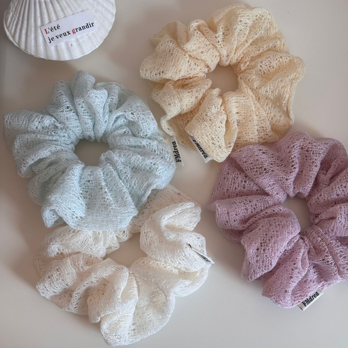 Women's Elegant Winter Cloth Hair Tie Accessories White Lace Pattern