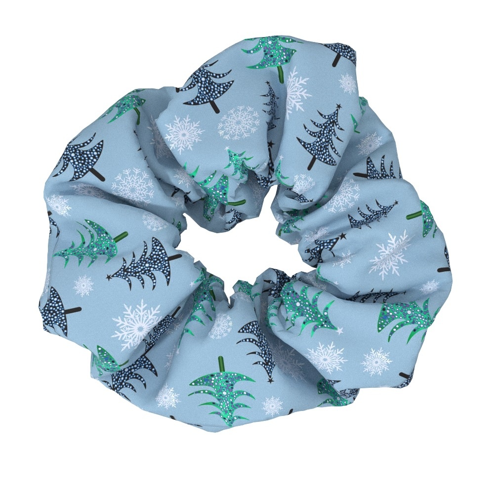 Women's Large Bow Hair Ties Festive Christmas Tree Pattern Cloth Headwear