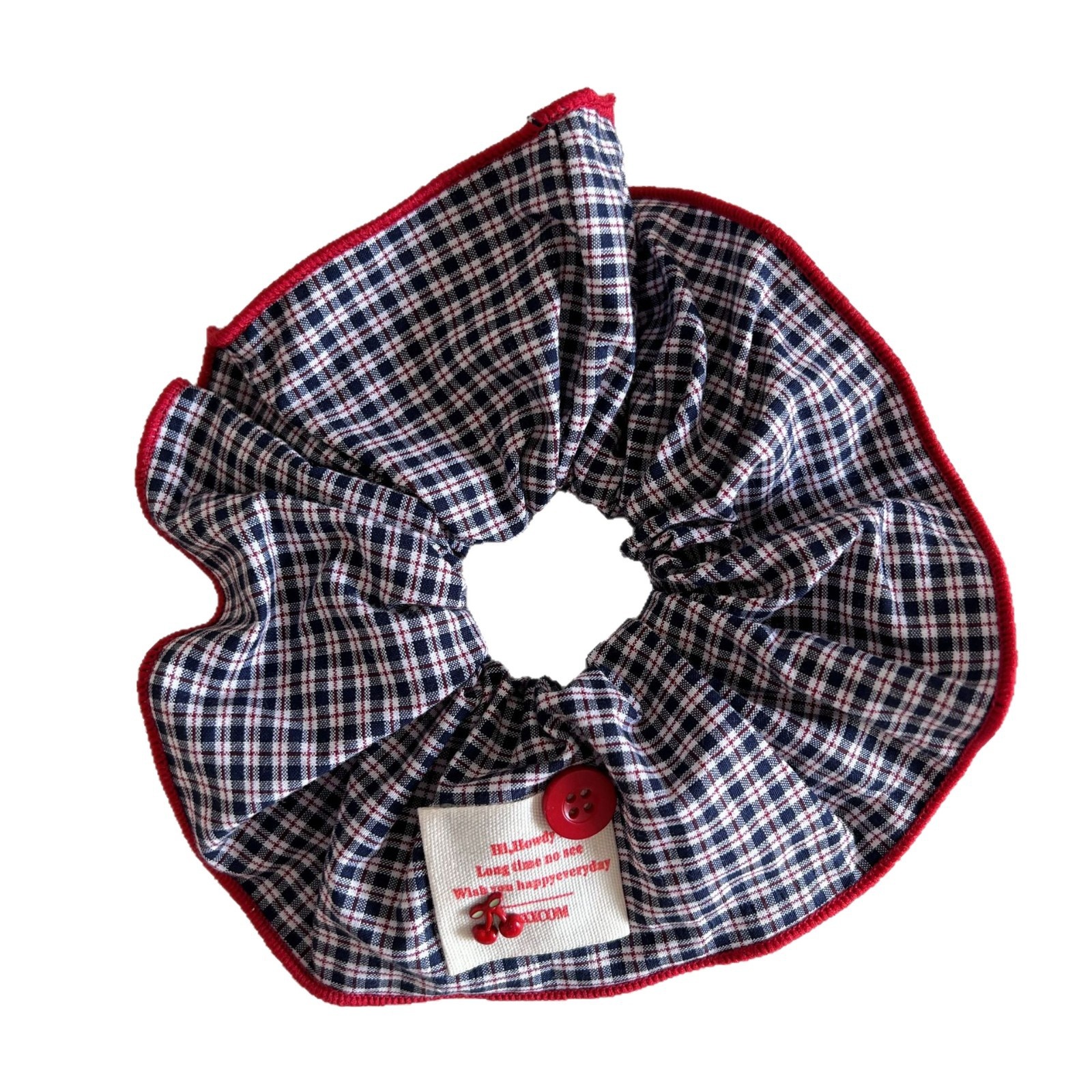 Women's Elegant Cloth Bow Hair Tie For Daily Wear Color Block Plaid
