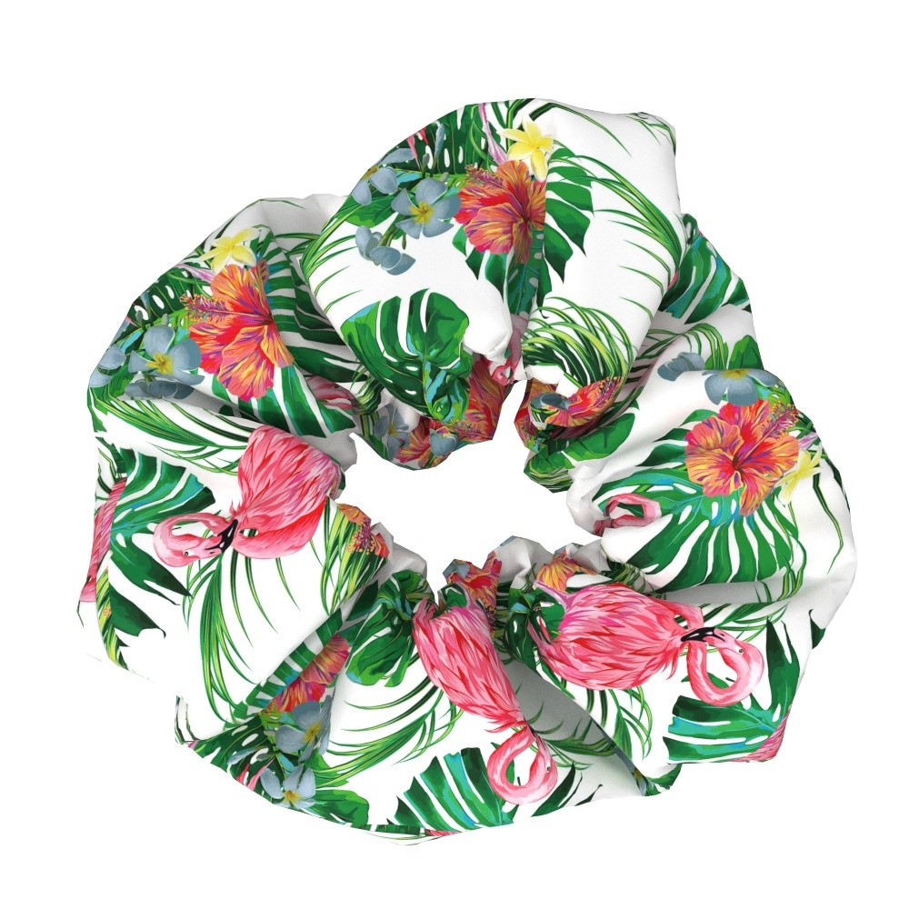Women's Elegant Flamingo Fabric Hair Bands Sweet Versatile Cloth Scrunchies