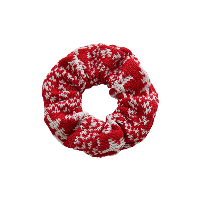 Women's Winter Christmas Hair Tie Vintage Star Stripe Snowflake