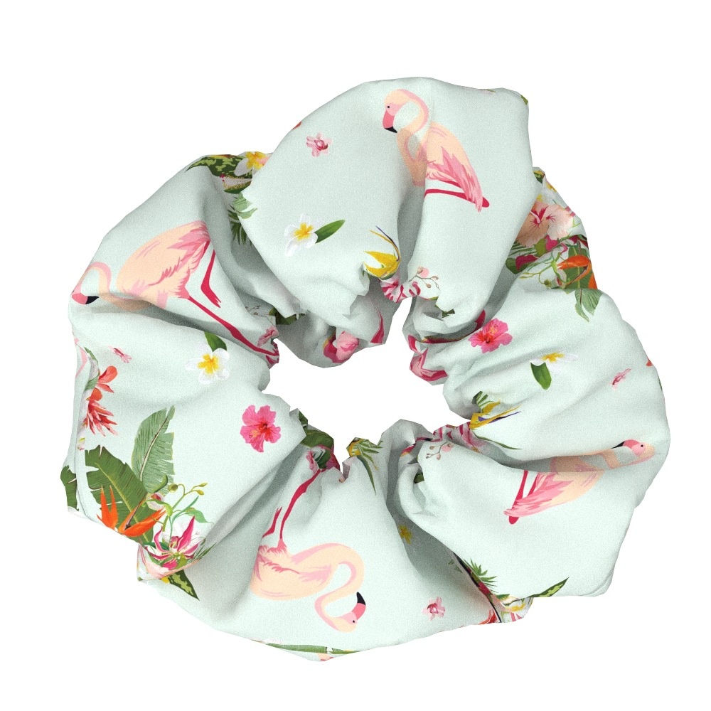 Women's Elegant Flamingo Fabric Hair Bands Sweet Versatile Cloth Scrunchies