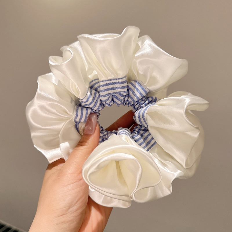 Women's Elegant Banquet Elastic Satin Hair Accessories Blue Striped