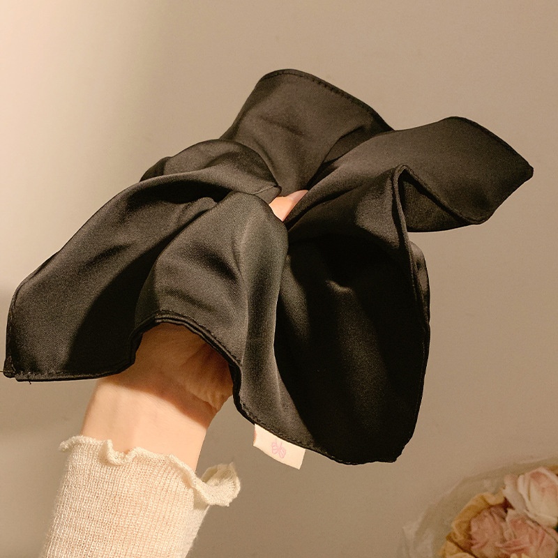 Women's Large Mori Style Scrunchie Beige Polka Dot Cloth Hair Tie