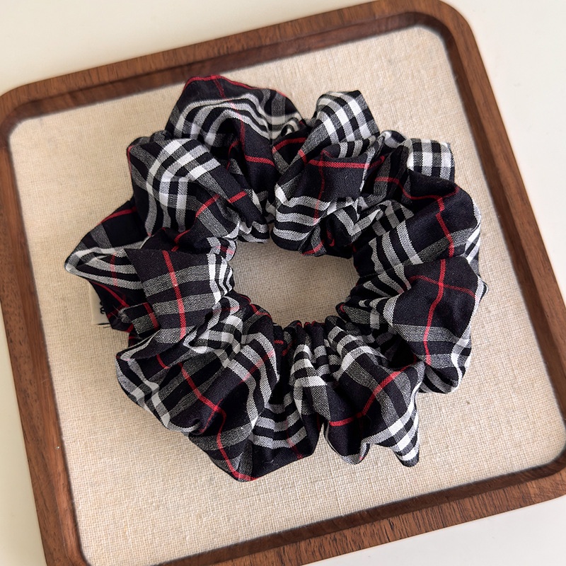 Women's British Style Floral Plaid Hair Tie Versatile Luxury Romantic Cloth