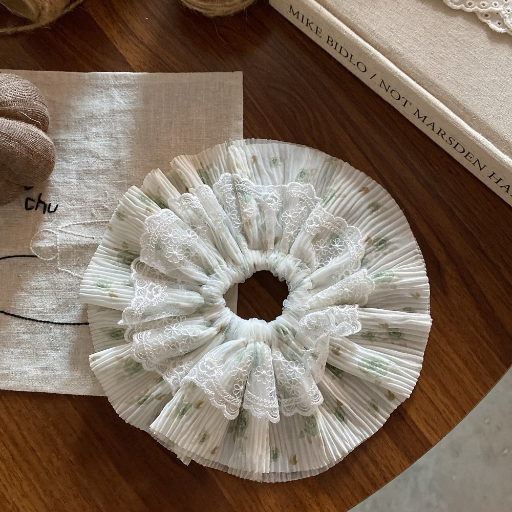 Women's Summer Soft Cloth Hair Tie Accessory Yellow Ditsy Floral