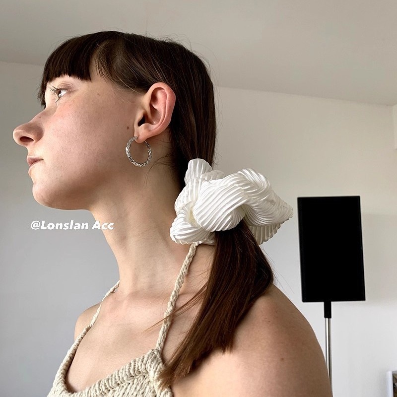 Plump High Elasticity Wrinkle Texture Scrunchie Hair Accessory Bun Hairstyle Design Polyester Fiber All-Season Universal For Women