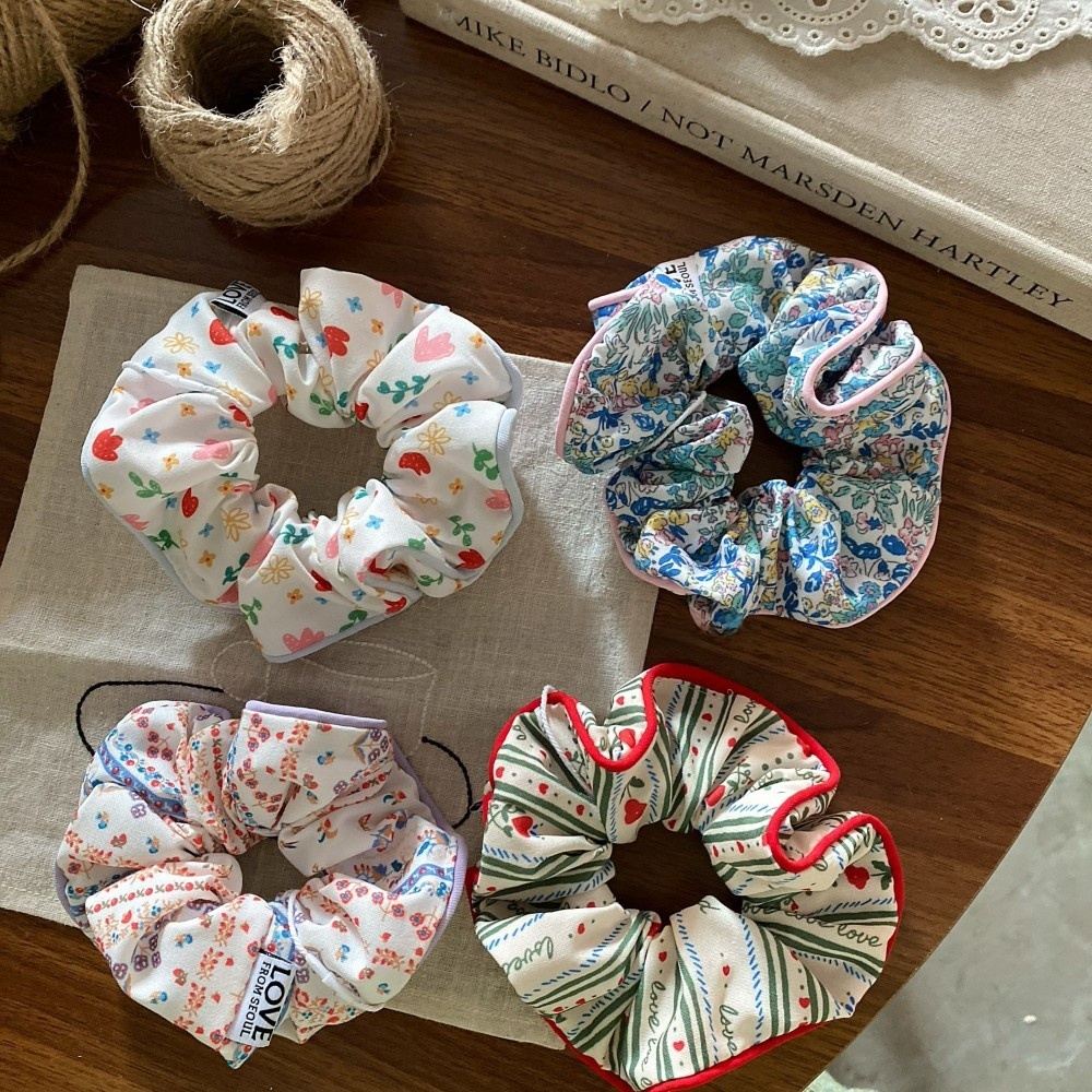 Women's Spring Summer Fabric Hair Tie Multicolor Pink White Floral