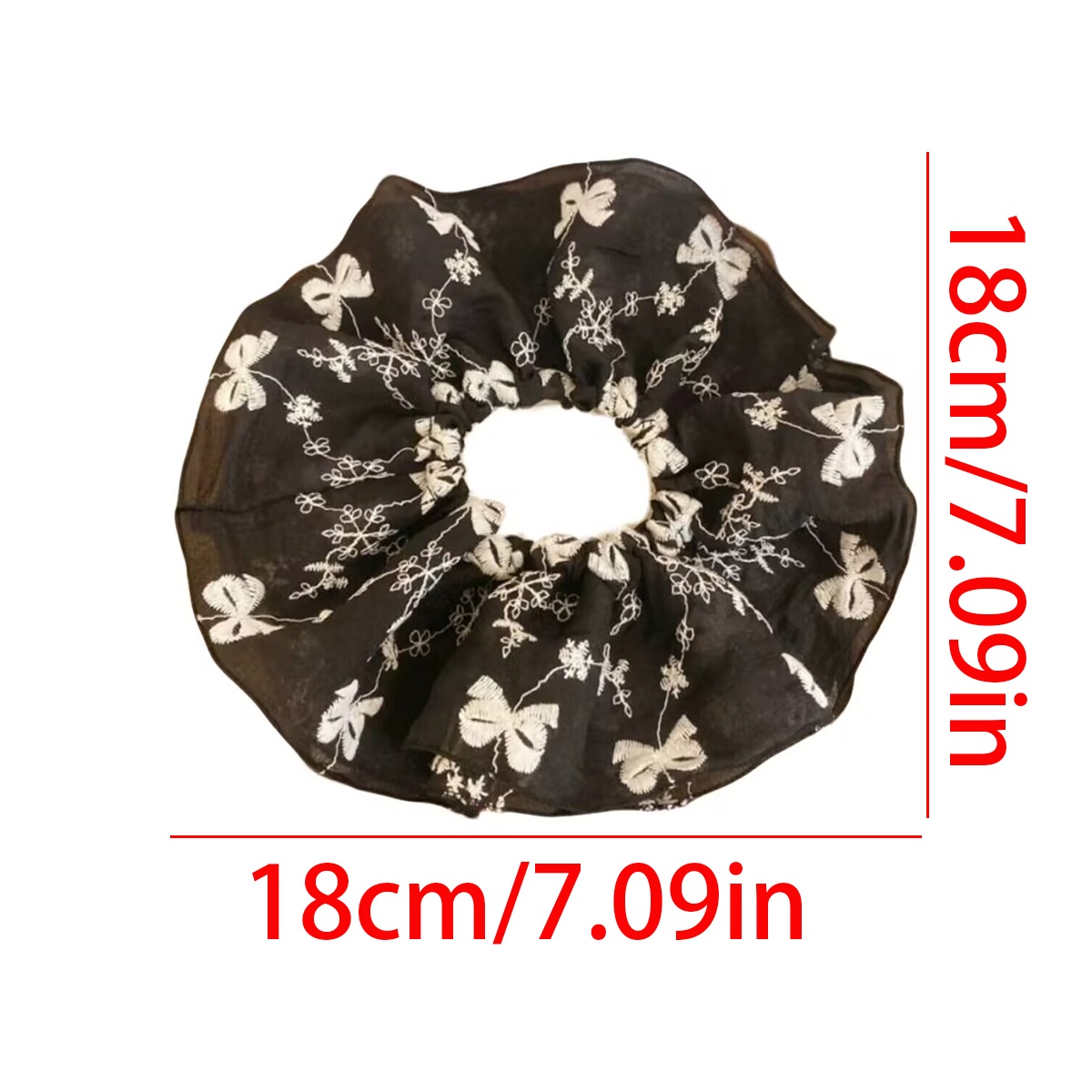 Women's Elegant Lace Edge Large Scrunchie Fairy Summer Hair Tie