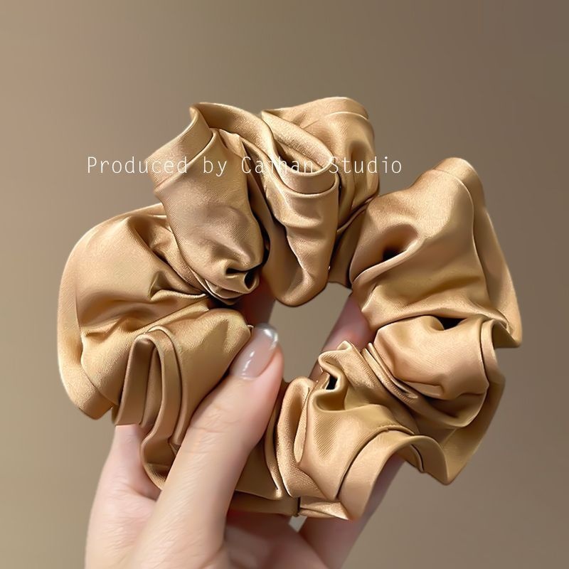 Women's Spring High-End Silky Pleated Pearl Streamer Large Hair Ring