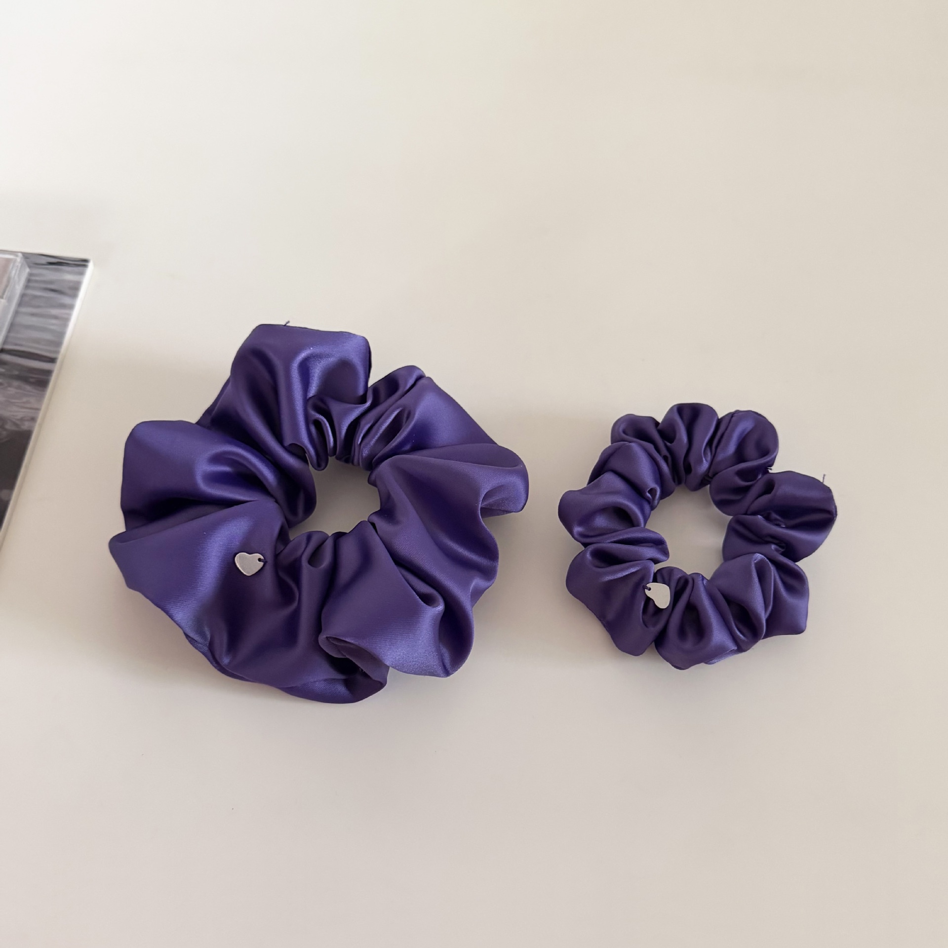 Women's Elegant Purple Heart Satin Hair Band - Simple Everyday Hair Tie