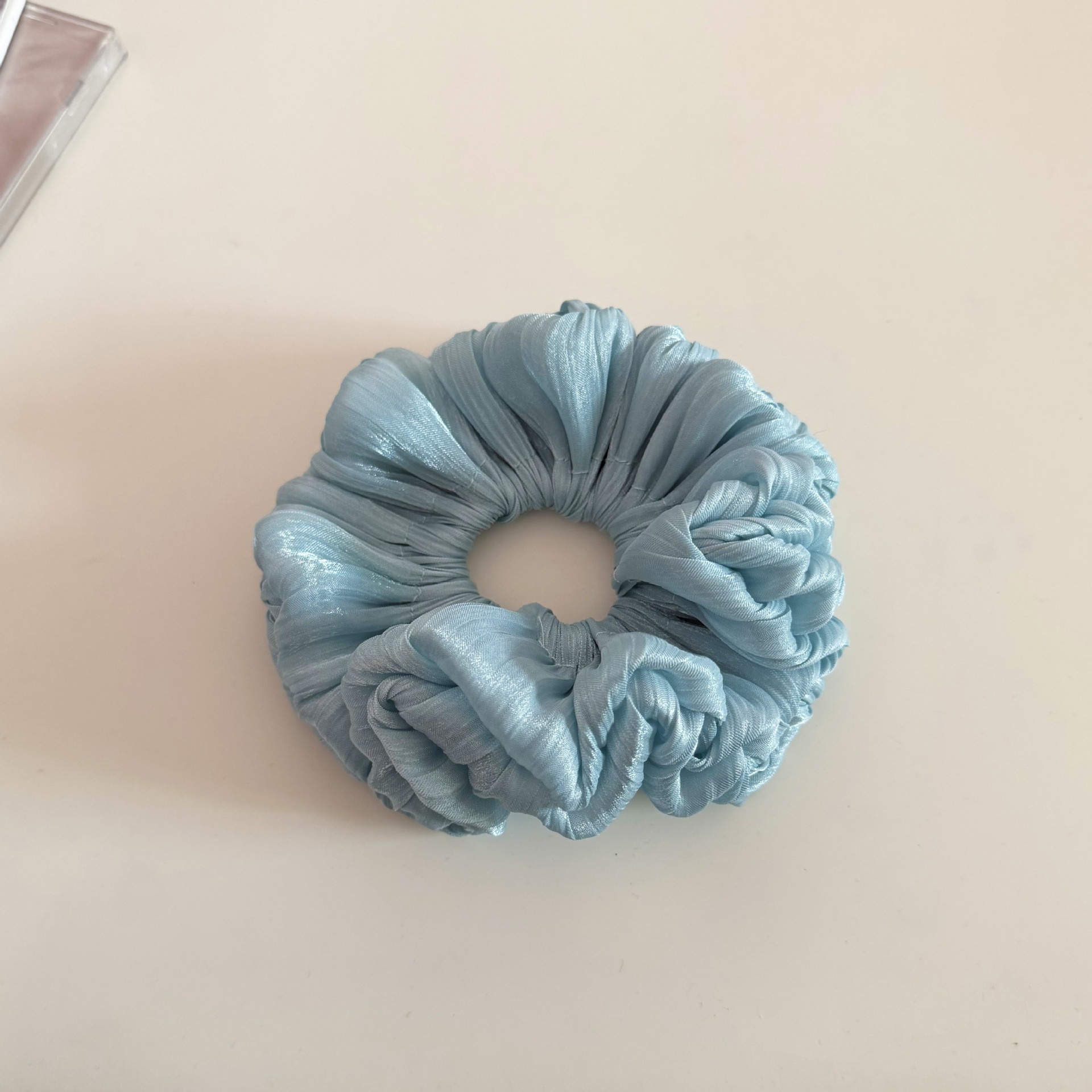 Women's Spring French Style Organza Hair Tie Scrunchie Solid Red