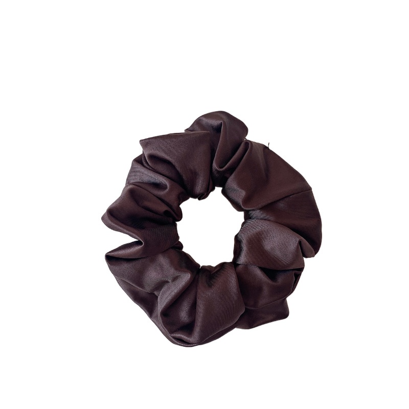 Women's Smooth Satin Scrunchie Hair Tie For Daily Wear Solid Black