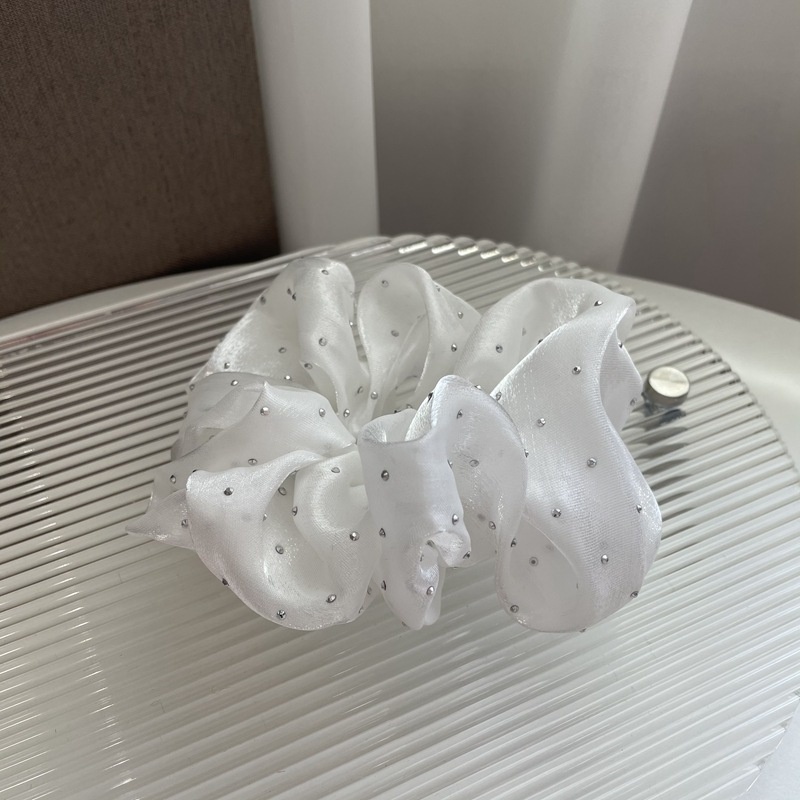 Women's Daily Handmade Rhinestone Satin Scrunchie Hair Tie Solid Color