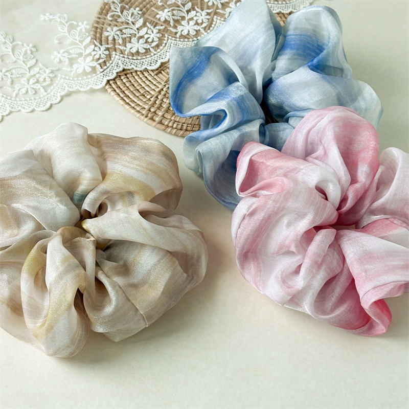 Women's Elegant Summer Chiffon Hair Bands Large Dyed Shell Pattern