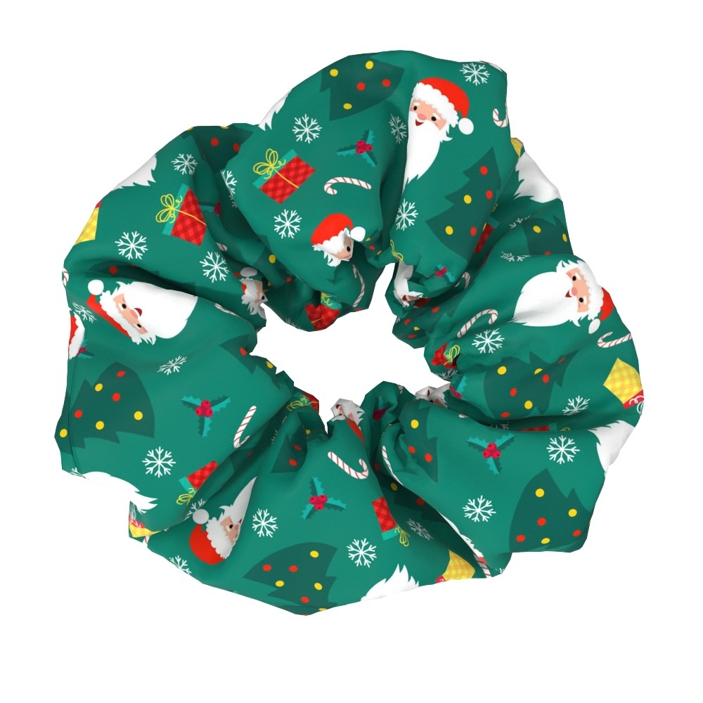 Women's Large Bow Hair Ties Festive Christmas Tree Pattern Cloth Headwear