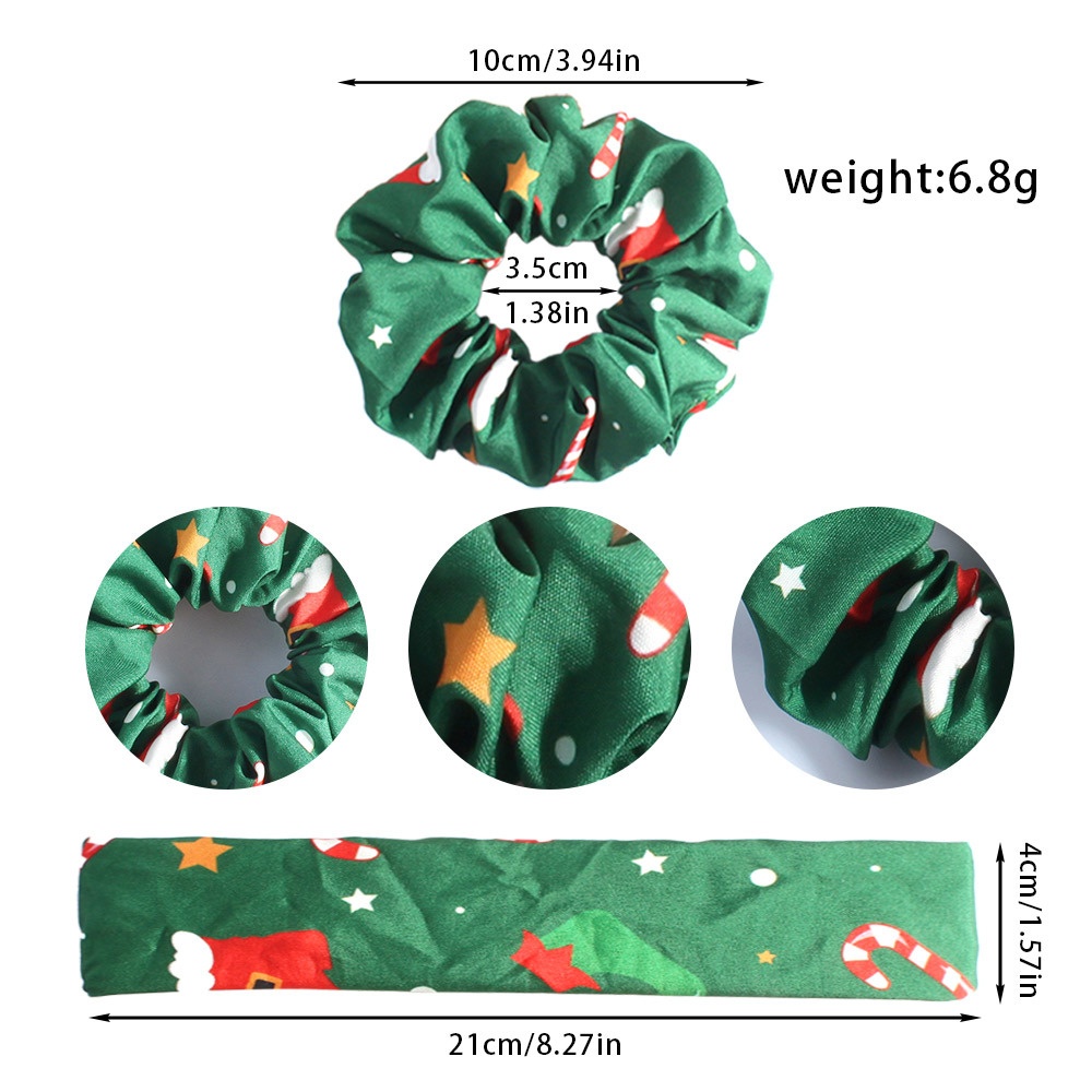 Women's Sweet Christmas Bowknot Elastic Fabric Hair Ties Festive New Model