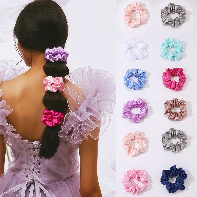 Women's Everyday Fabric Hair Ties Set Of 20 Pure Solid Color