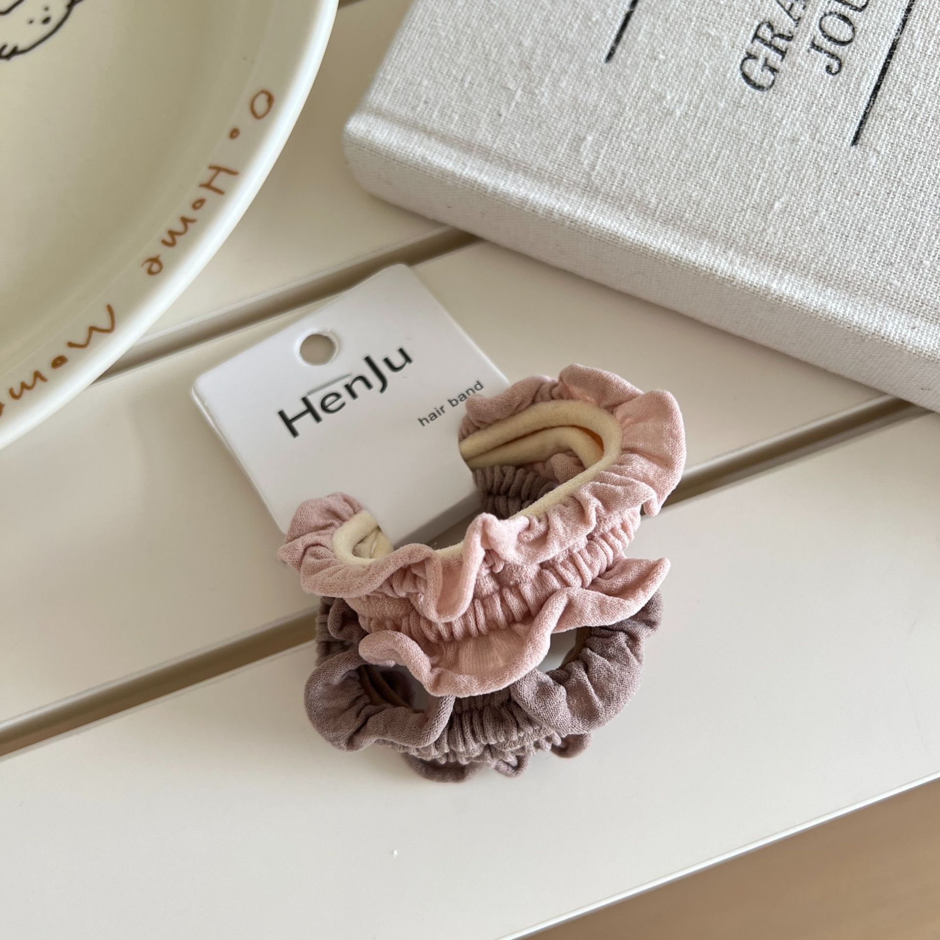 Women's Elegant Fabric Hair Tie High Elasticity Simple Solid Color Band