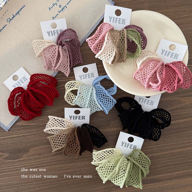 Women's High Elastic Mesh Ponytail Hair Ties Braided Fabric