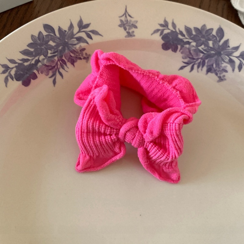 Women's Sweet Cloth Bowknot Hair Tie Daily Ponytail Holder Solid Color