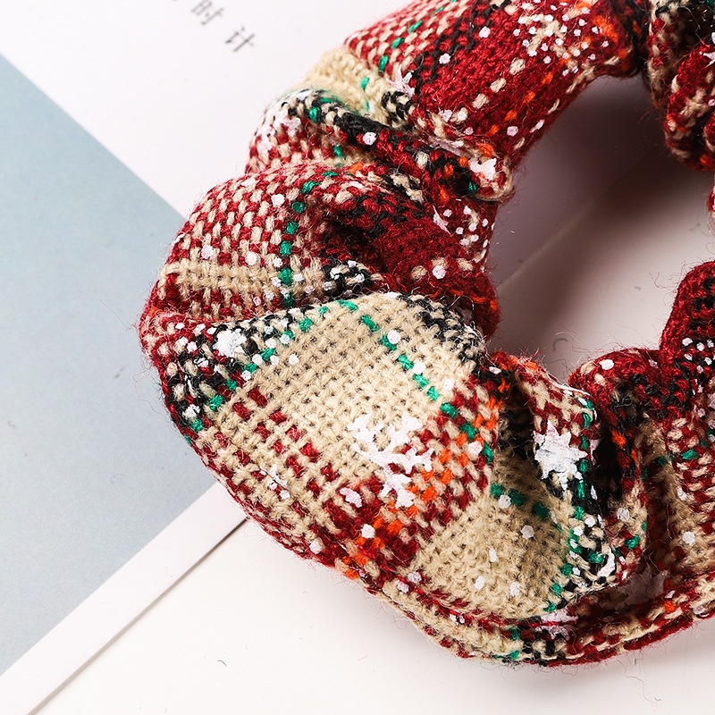 Women's Daily Cloth Hair Tie Scrunchie Retro Geometric Plaid