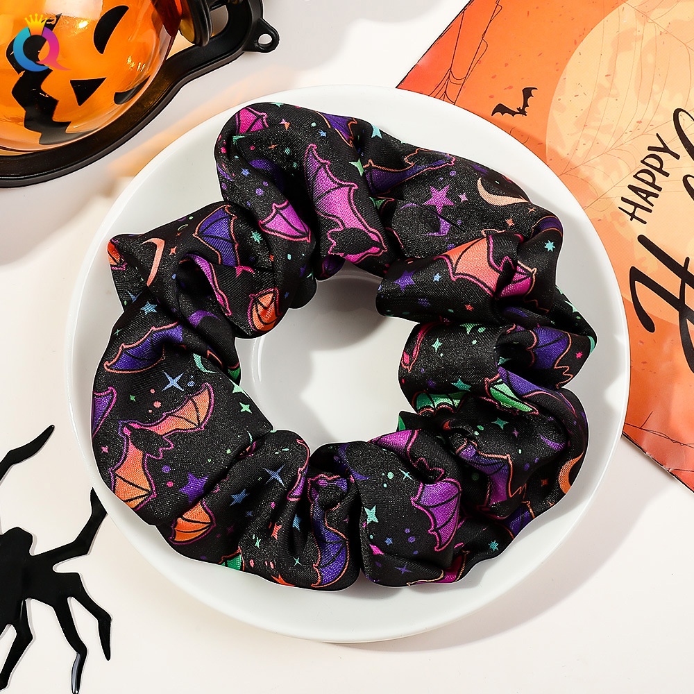 Women's Elastic Halloween Hair Tie Funny Pumpkin Skull Pattern
