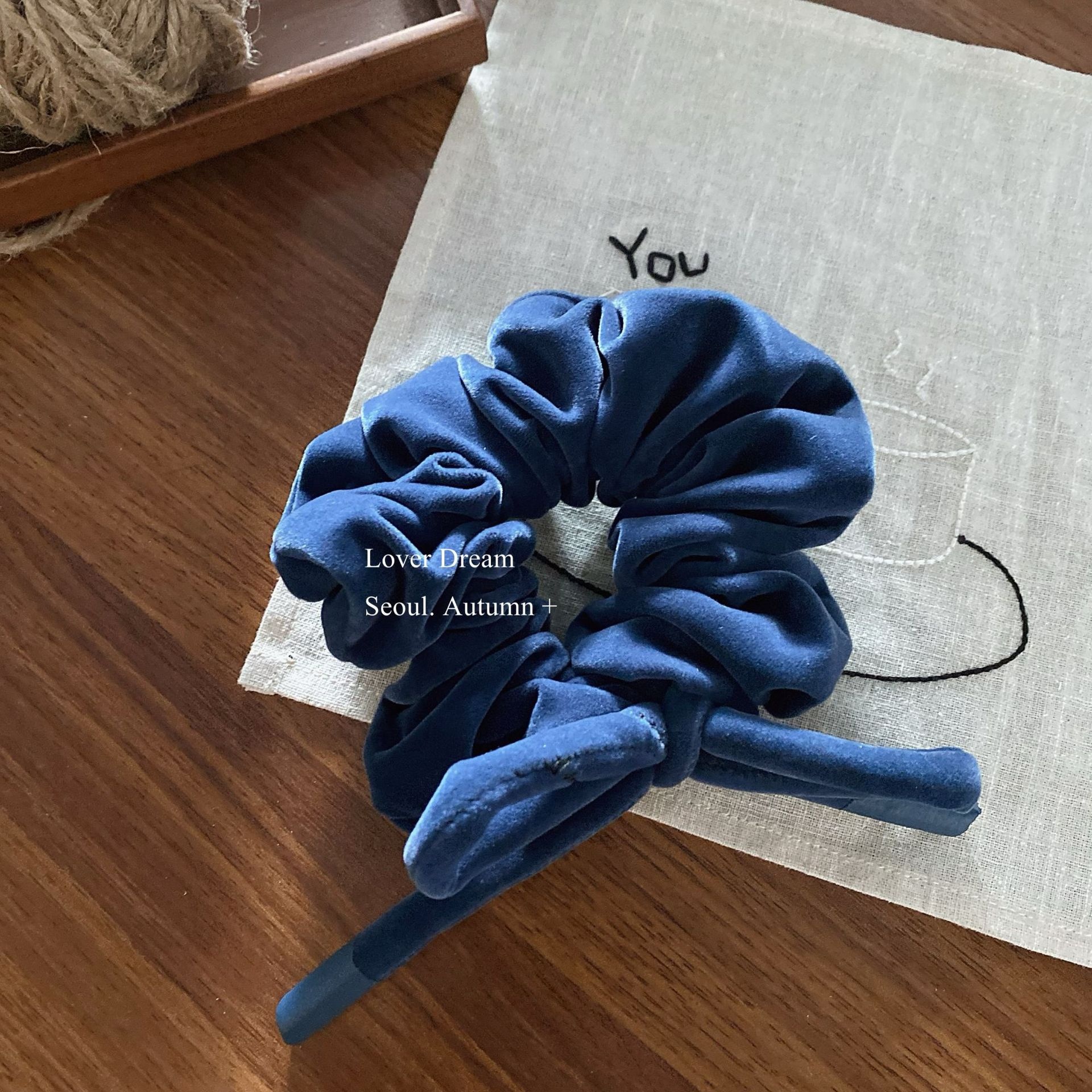 Women's Versatile Winter Velvet Elastic Hair Bands Solid Color Bowknot