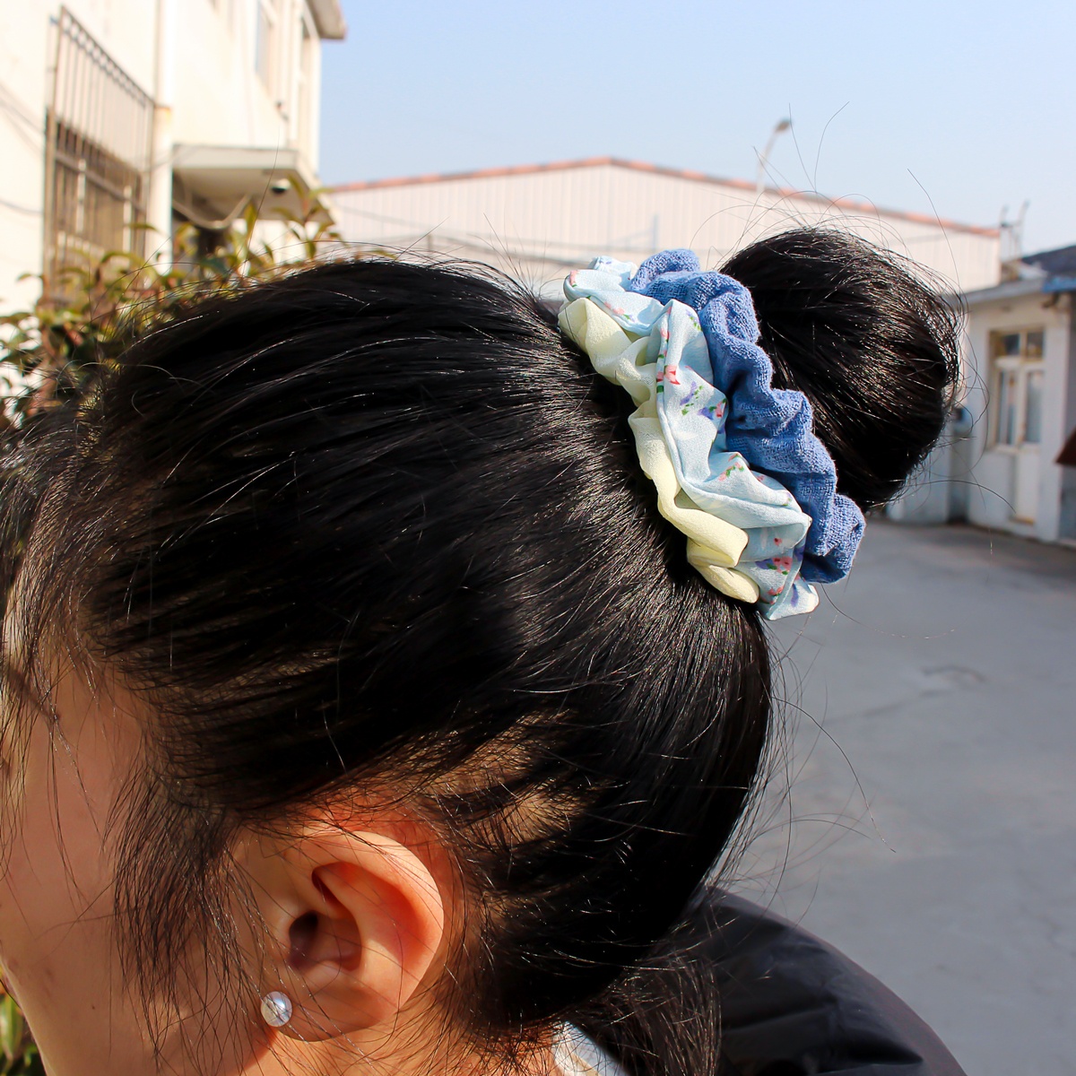 Women's Beach Chiffon Hair Scrunchies Multicolor Daisy Floral